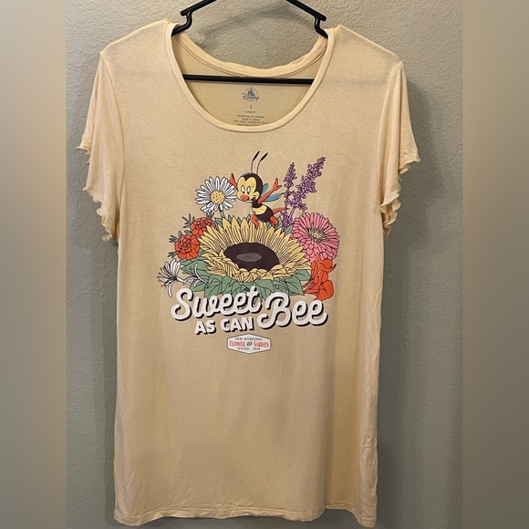 Disney Epcot Flower & Garden 2020 Shirt‎ Top Large Yellow Spike the Bee WDW - Picture 1 of 7